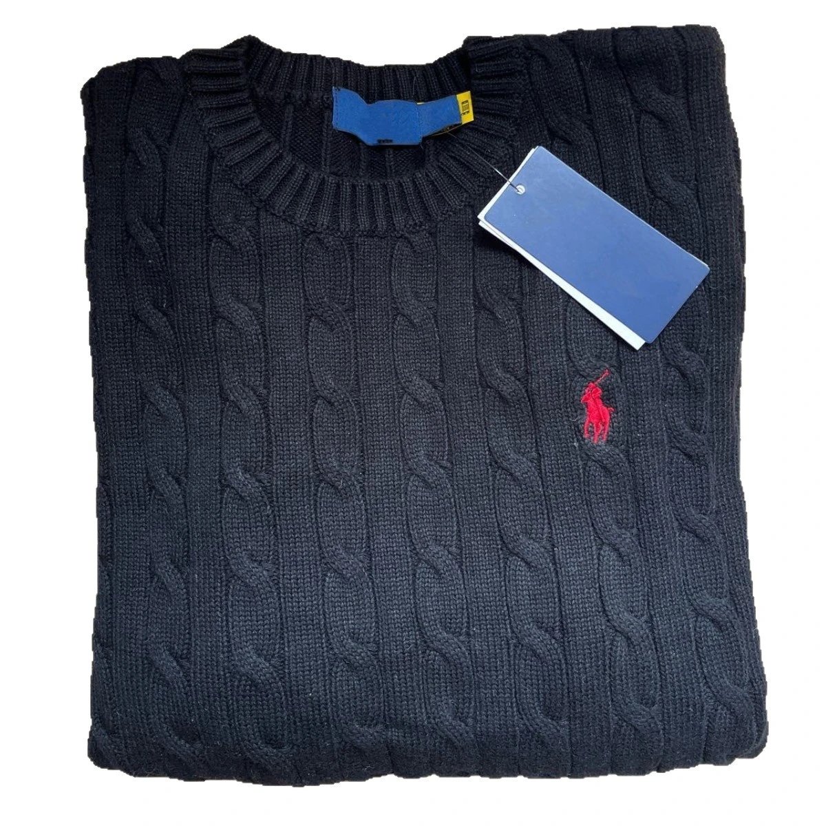 Ralph Lauren Cable Knit Beige Gray Tan White Navy Classic Sweater