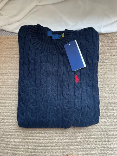 Polo Ralph Lauren Cable Knit Crewneck Sweater Gray - 10