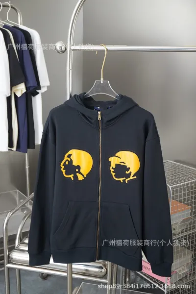 Louis Vuitton x Takashi Murakami Monogram Heads Zip-Up Hoodie Navy - 1