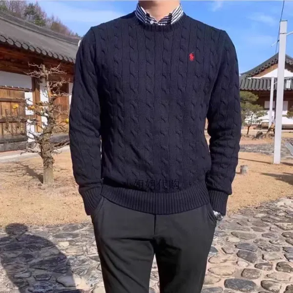 Polo Ralph Lauren Cable Knit Crewneck Sweater Gray - 17