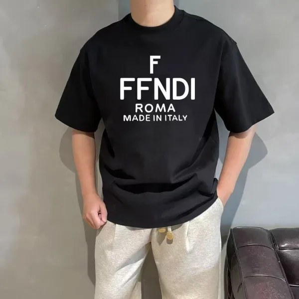 Fendi FFNDI Roma Made In Italy Black T-Shirt - 1