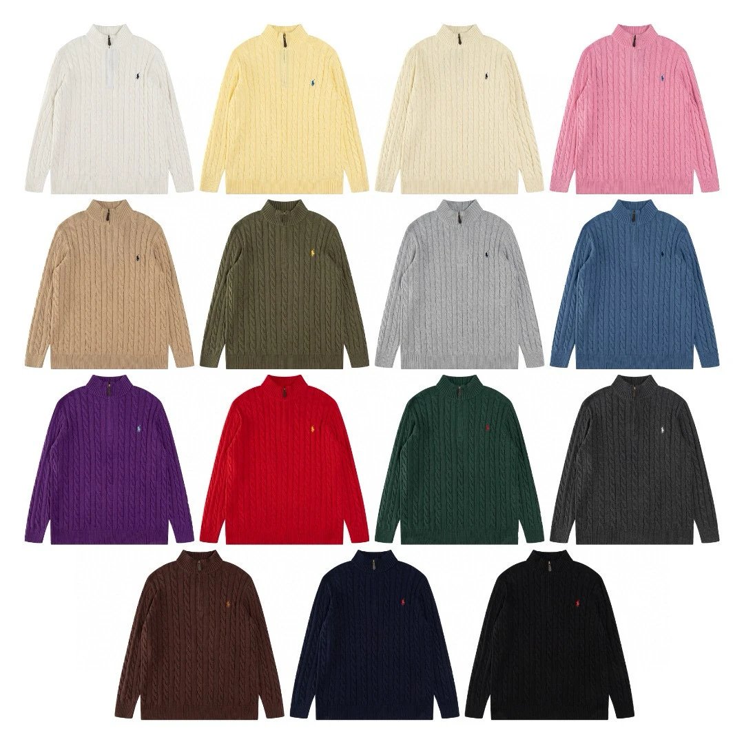 Pony Sweater Oversized Chunky Cable Knit Half-Zip