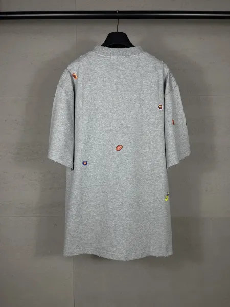Design Distressed Patchwork Gray T-Shirt - 4