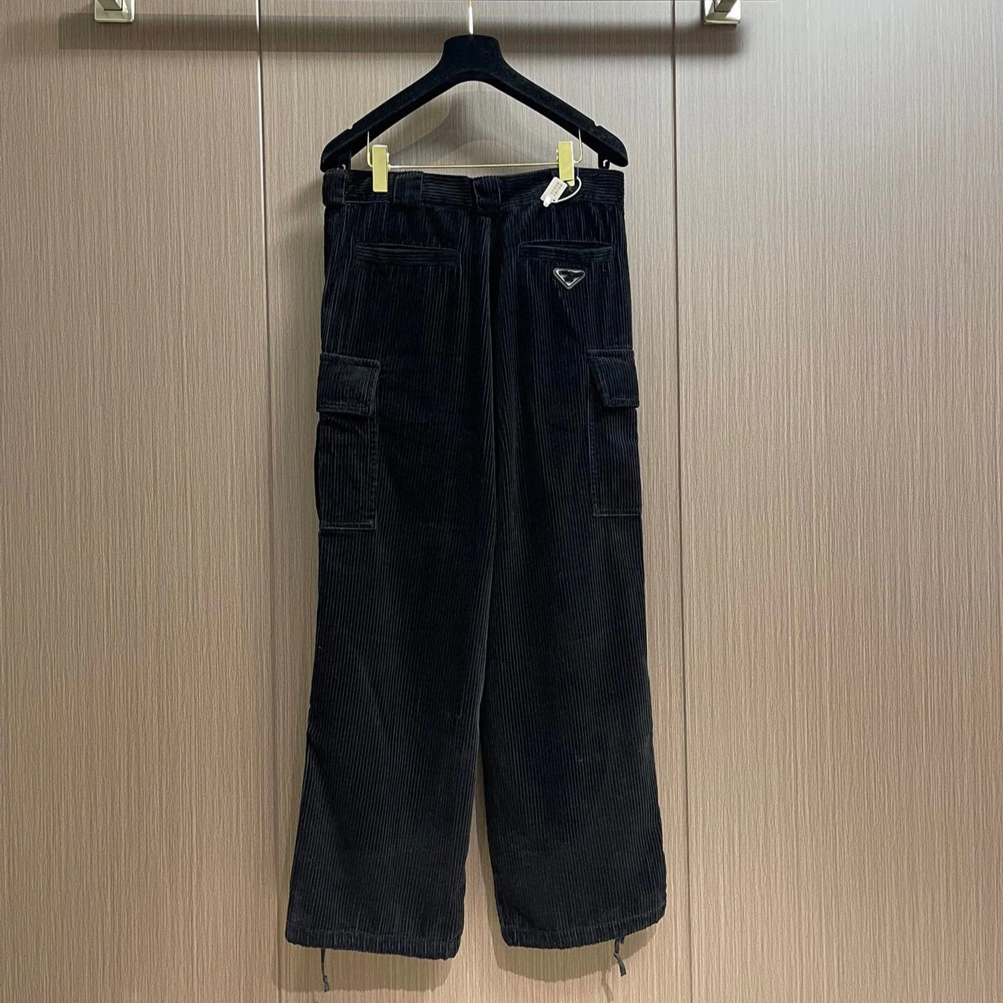 Prada Corduroy Cargo Pants Black - 1