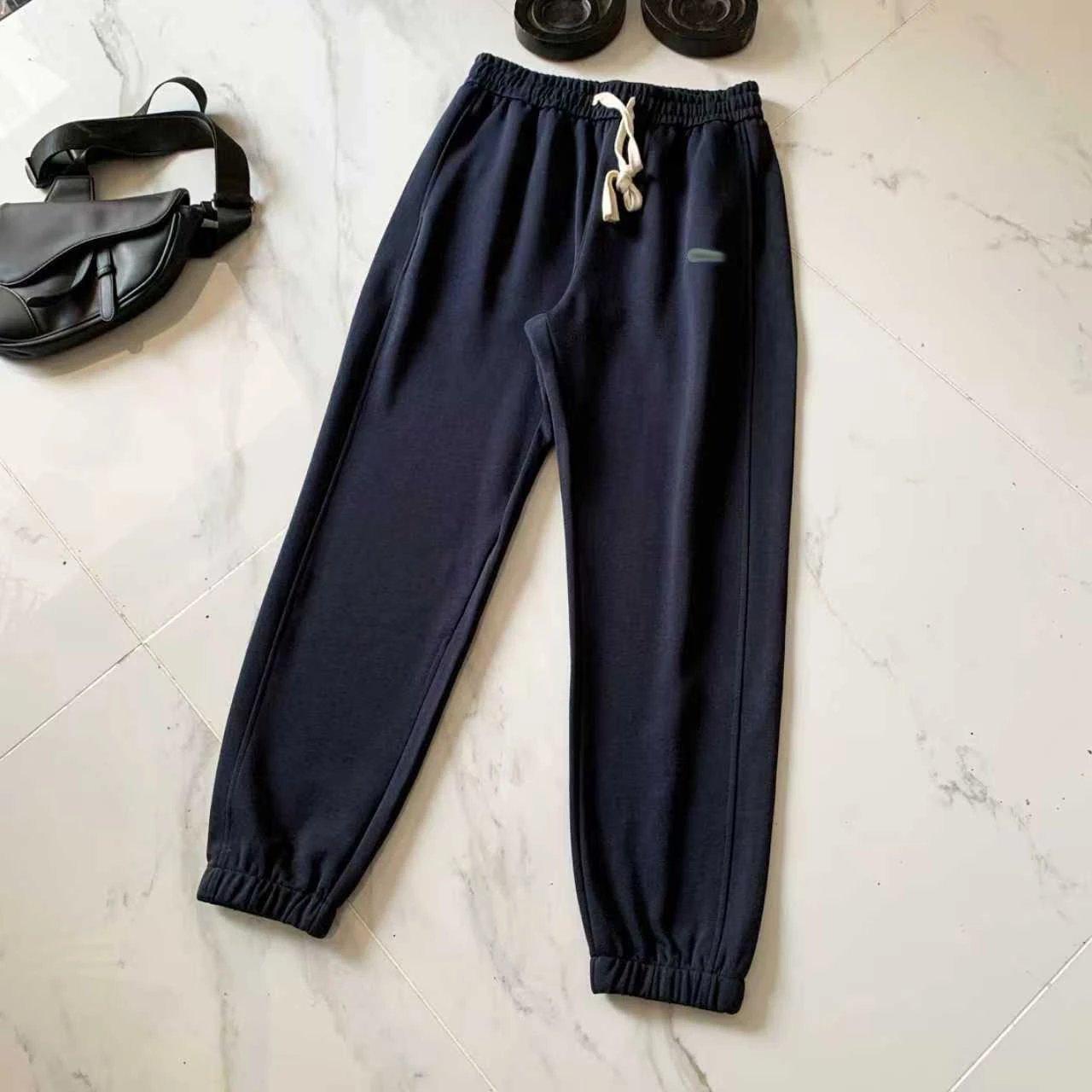 Design Jogger Pants Navy Blue Sweatpants - 7