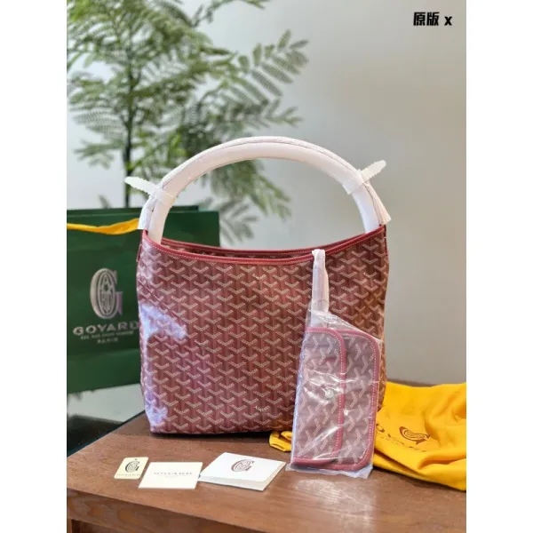Goyard Saint-Louis PM Burgundy Canvas Handbag - 1