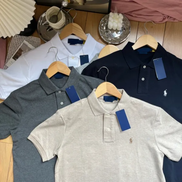 Polo Ralph Lauren Classic Fit Pique Polo Gray Polo Shirt - 6