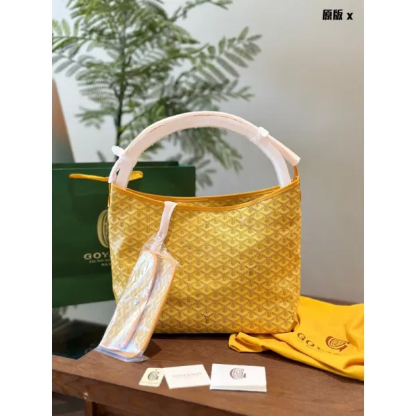 Goyard Saint-Louis PM Yellow Canvas Hobo Bag - 1