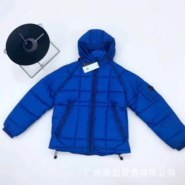 Design Puffer Hooded Jacket Royal Blue Down-Jacket - 1