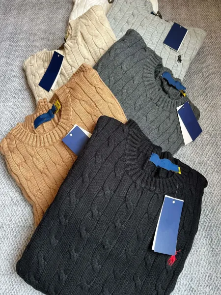 Polo Ralph Lauren Cable Knit Crewneck Sweater Gray - 7