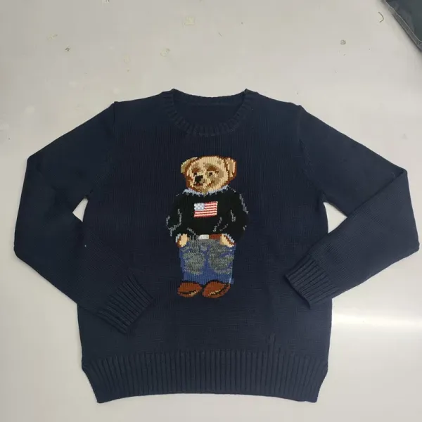 Polo Ralph Lauren Bear Knit Sweater Black - 4