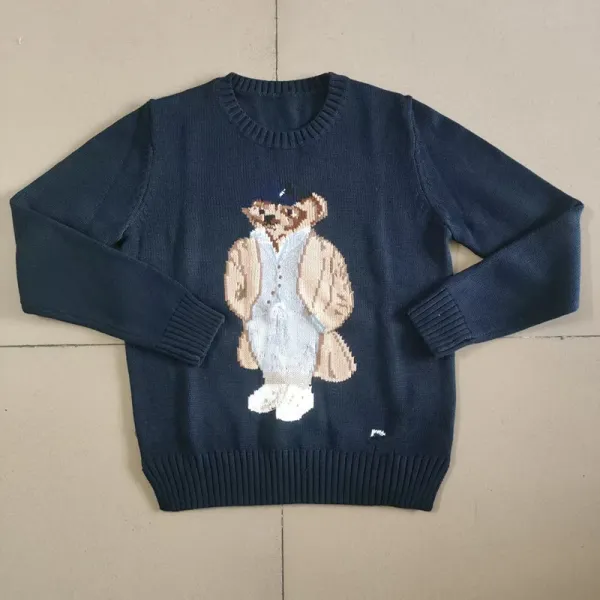 Polo Ralph Lauren Bear Knit Sweater Black - 11