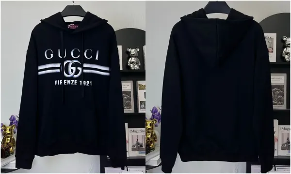 Gucci GG Logo Hoodie Black - 1