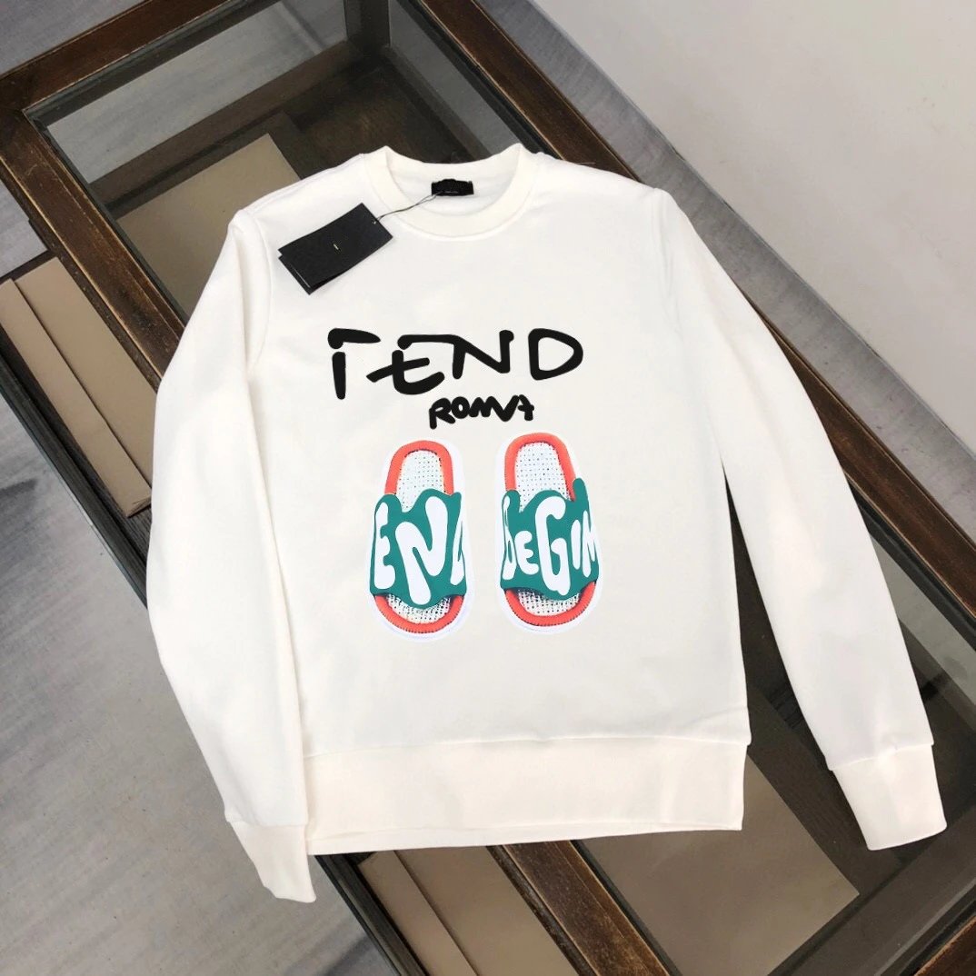 Fendi Roma Slides Graphic Sweatshirt White - 1