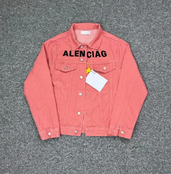 Balenciaga Logo Print Black Denim Jacket - 4