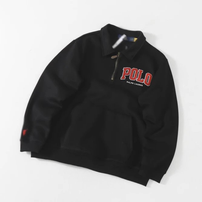 Polo Ralph Lauren Gray Black Half-Zip Collar Sweatshirt