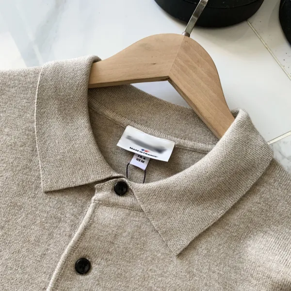 Design Beige Mock Neck Knit Sweater - 11