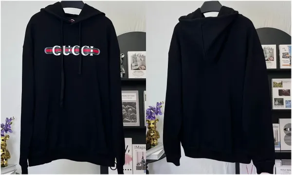 Gucci Logo Hoodie Black - 1