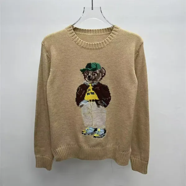 Polo Ralph Lauren Bear Embroidered Beige Sweater - 1