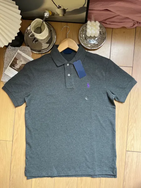 Polo Ralph Lauren Classic Fit Pique Polo Shirt Charcoal Gray Tops Polo - 1