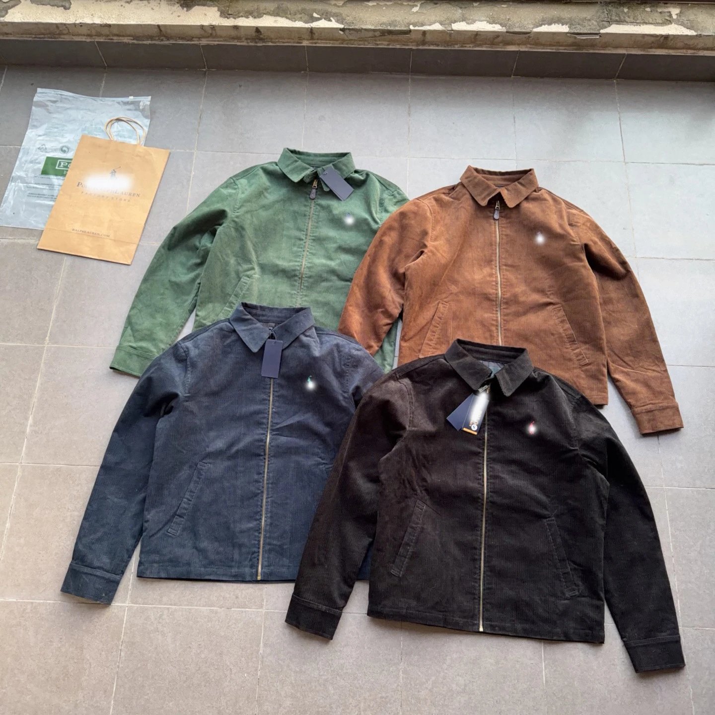 Vintage Wellington Jacket Autumn/Winter Men's Polo Corduroy Solid Color Old Cadre Coat