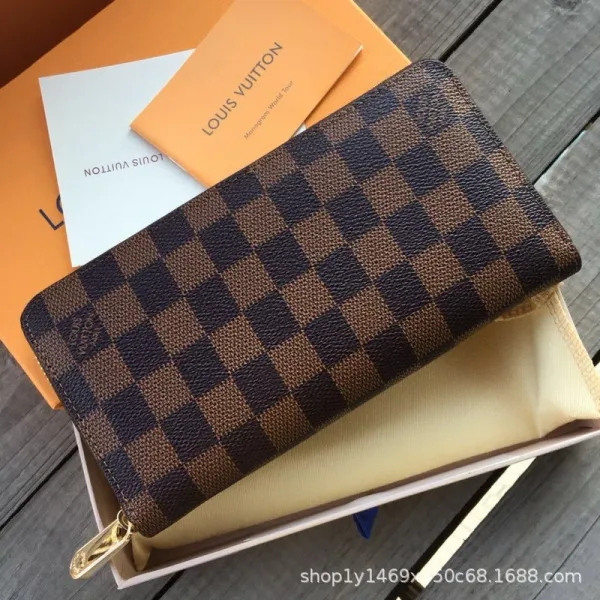 Louis Vuitton Damier Ebène Zippy Long Wallet Brown - 1
