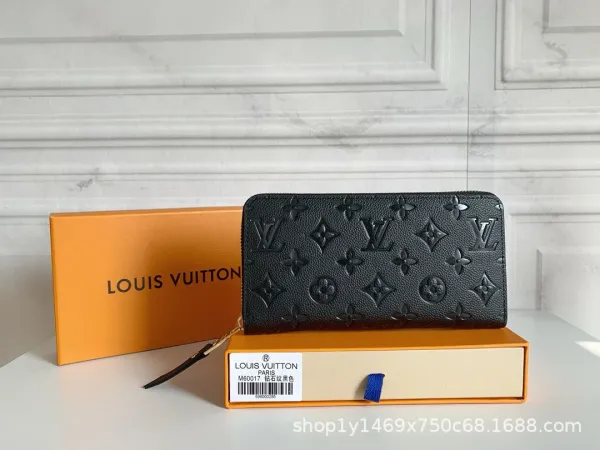 Louis Vuitton Monogram Empreinte Zippy Wallet Black Long Wallet - 1