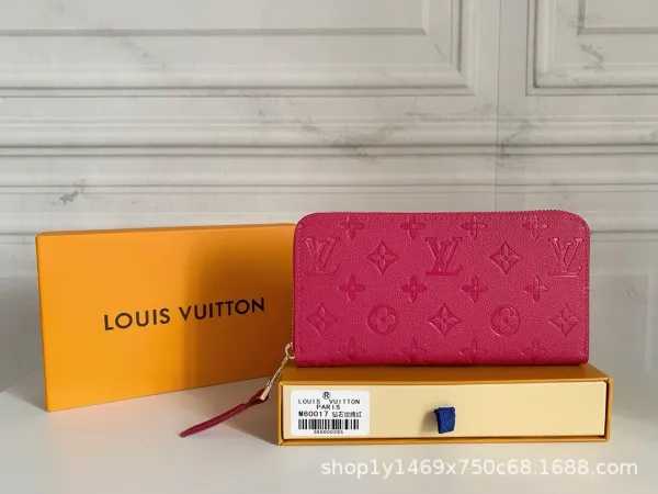 Louis Vuitton Monogram Empreinte Zippy Wallet Pink Long Wallet - 1