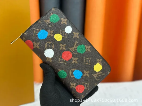 Louis Vuitton Monogram Multicolor Polka Dot Zippy Wallet Long Wallet - 1