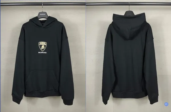 Balenciaga x Automobili Lamborghini Logo Hoodie Black - 1