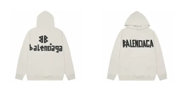 Balenciaga Logo Hoodie Beige Hoodie - 1