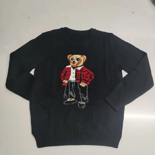 Polo Ralph Lauren Bear Knit Sweater Black - 1