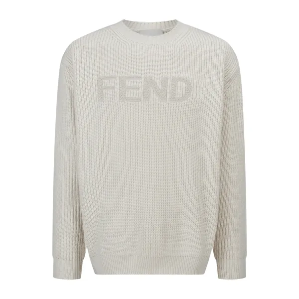 Fendi Logo Intarsia Knit Sweater Navy - 8