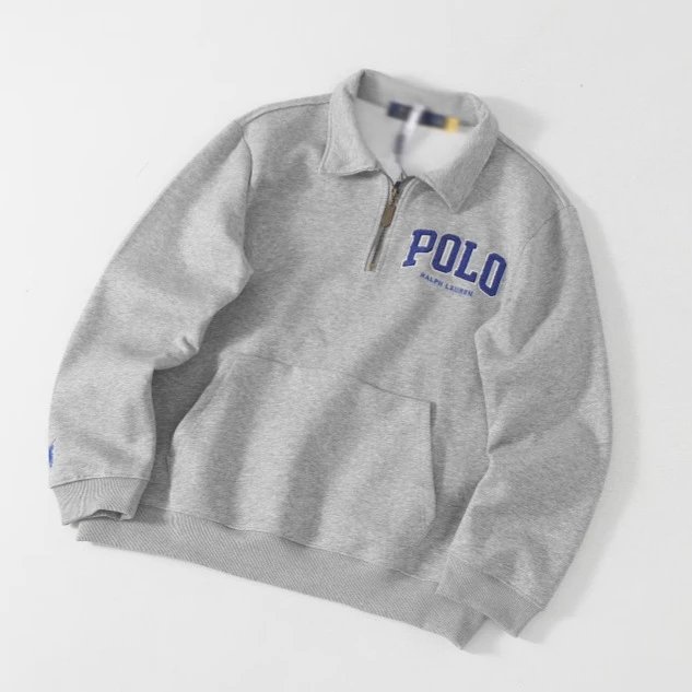 Polo Ralph Lauren Gray Black Half-Zip Collar Sweatshirt