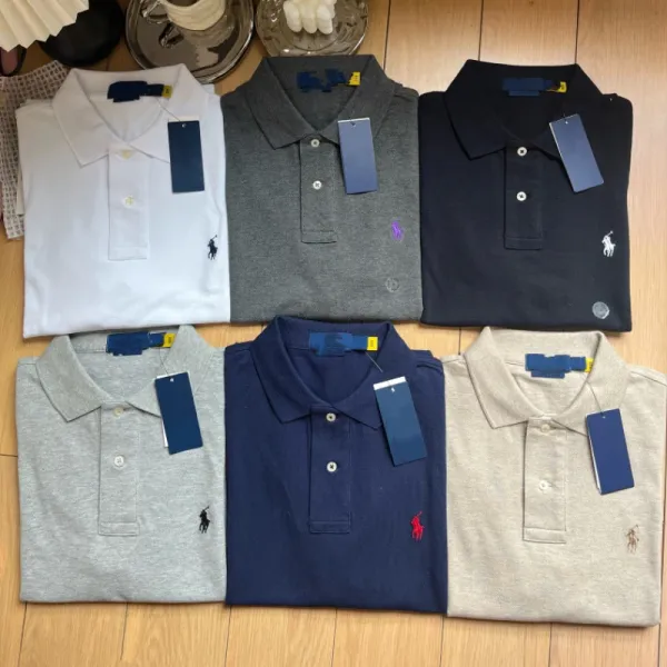 Polo Ralph Lauren Classic Fit Pique Polo Gray Polo Shirt - 7