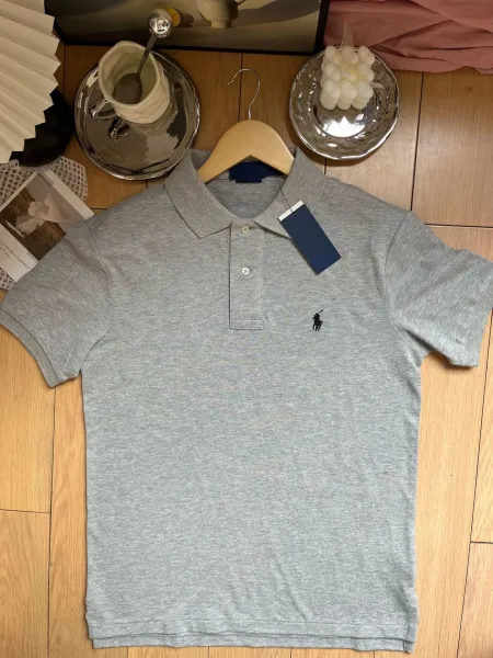 Polo Ralph Lauren Classic Fit Pique Polo Gray Polo Shirt - 1
