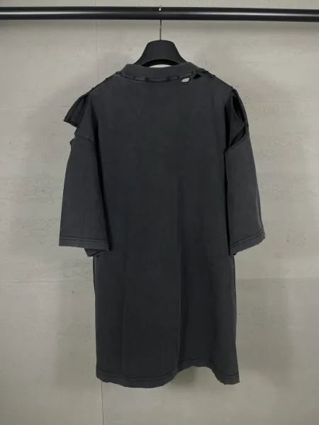 Balenciaga Distressed Gothic Print White T-Shirt - 13