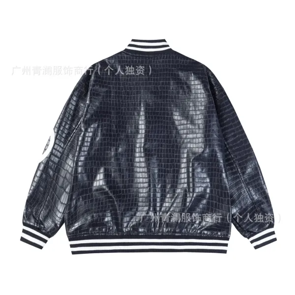 Design Satin Bomber Jacket with Embroidered Graphic Black Outerwear - 26