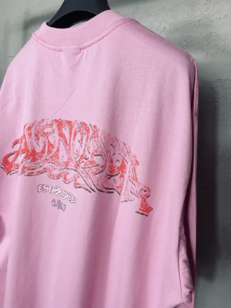 Badfriend Graffiti Logo Pink Oversized T-Shirt - 11