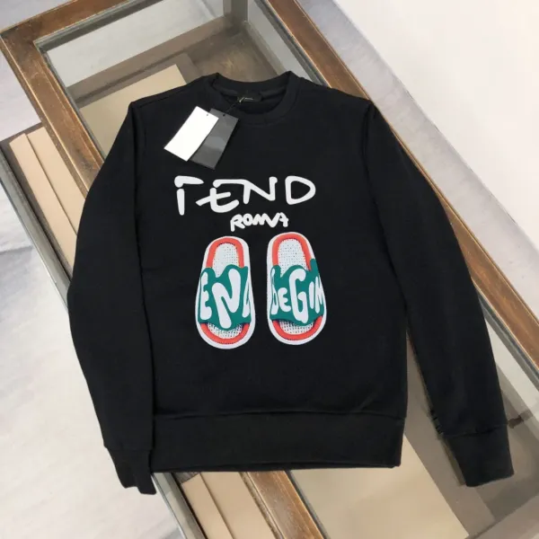 Fendi Roma Slides Graphic Sweatshirt White - 3