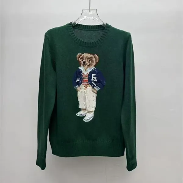 Polo Ralph Lauren Bear Embroidered Green Sweater - 1