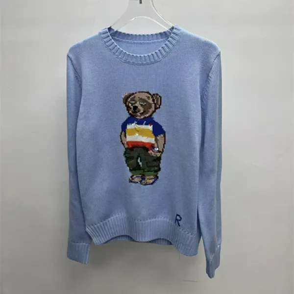 Polo Ralph Lauren Bear Knit Sweater Light Blue - 1