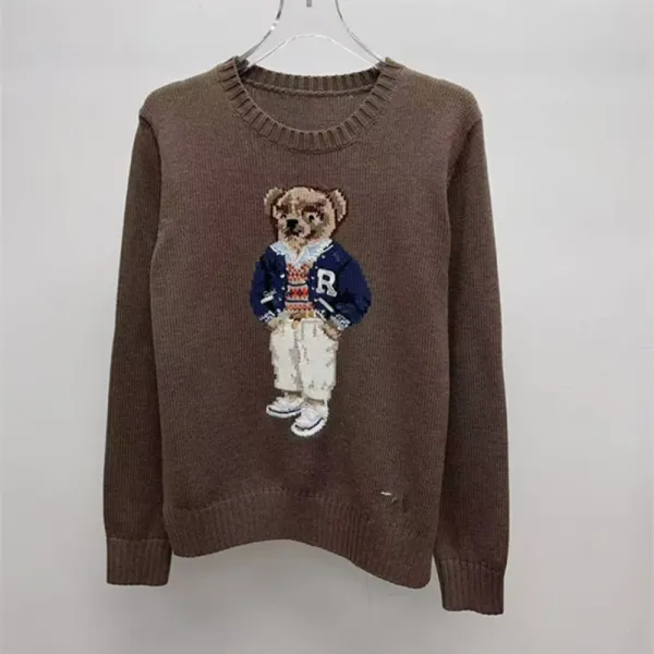 Polo Ralph Lauren Bear Embroidered Sweater Brown - 1
