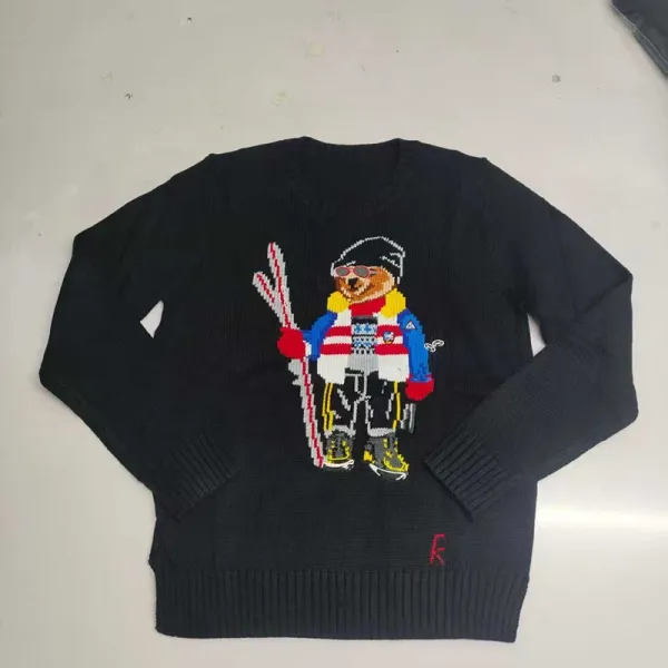 Polo Ralph Lauren Bear Knit Sweater Black - 6