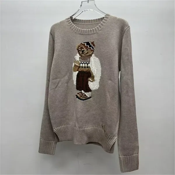Polo Ralph Lauren Bear Embroidered Sweater Beige - 1