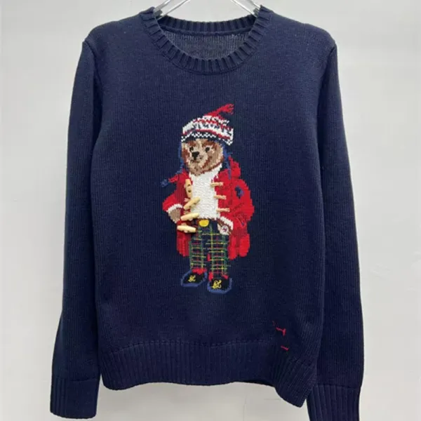 Polo Ralph Lauren Bear Knit Sweater Black - 8
