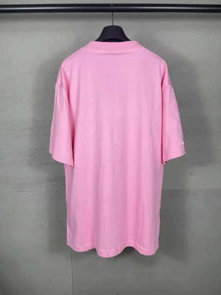 Balenciaga Distressed Gothic Print White T-Shirt - 17