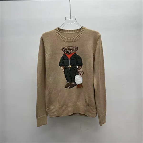 Polo Ralph Lauren Bear Knit Sweater Beige Sweater - 1