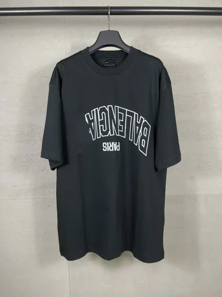 Balenciaga Distressed Gothic Print White T-Shirt - 3
