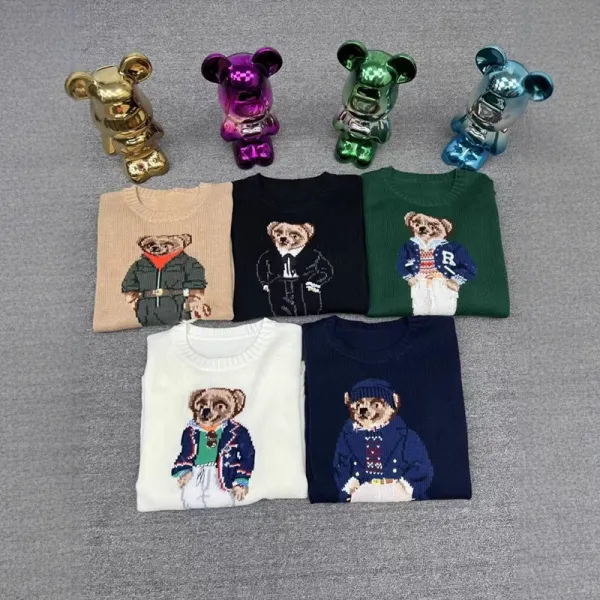 Polo Ralph Lauren Bear Knit Sweater Black - 3